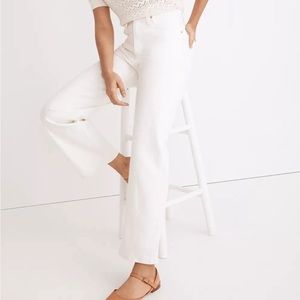 Madewell petite perfect vintage wide leg crop jeans tile white